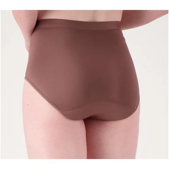 Breezies Sunbeige/Black Leak Proof Set of 2 High Cut Briefs Size Medium - Picture 3 of 6